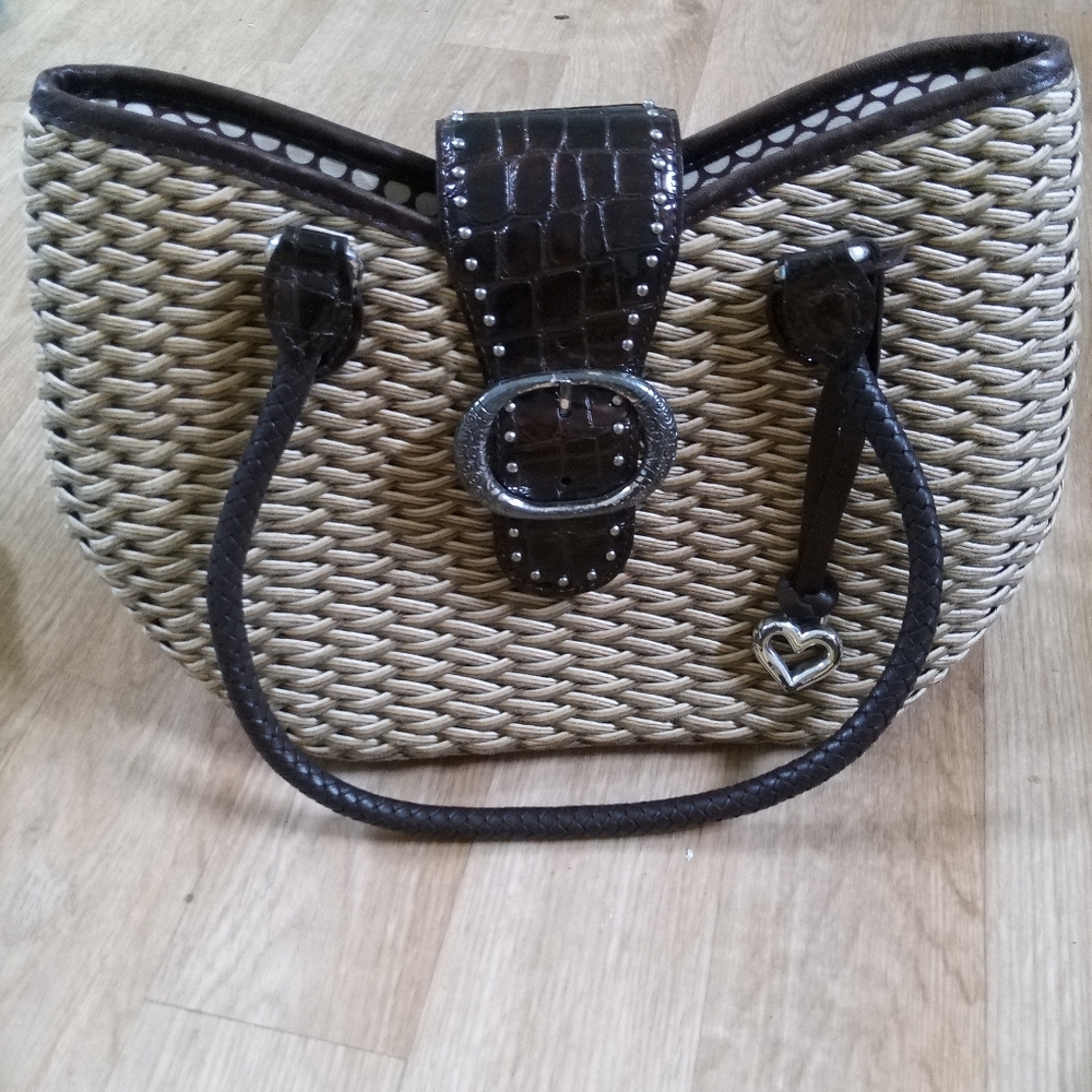Brighton woven bag.magnetic snap closures. $39.00